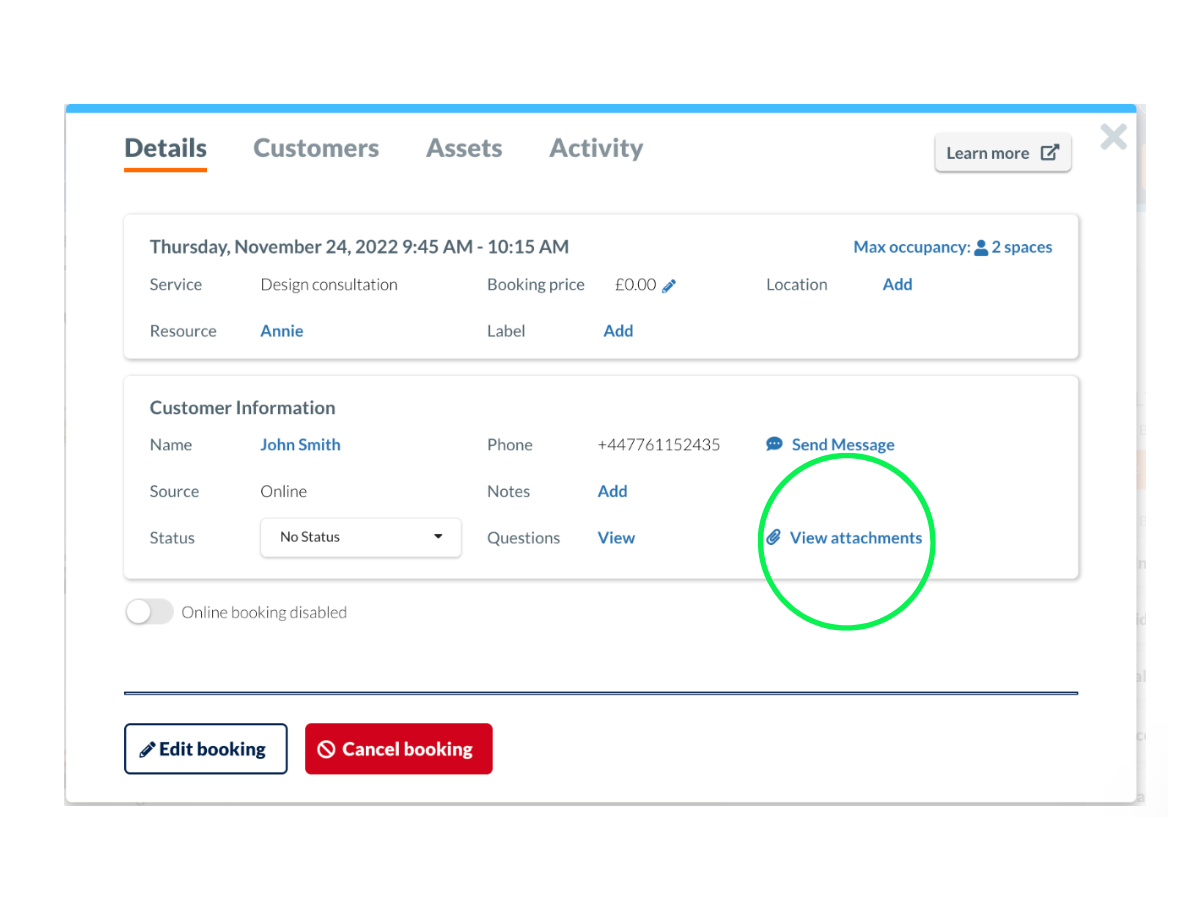 Attachments Booking System